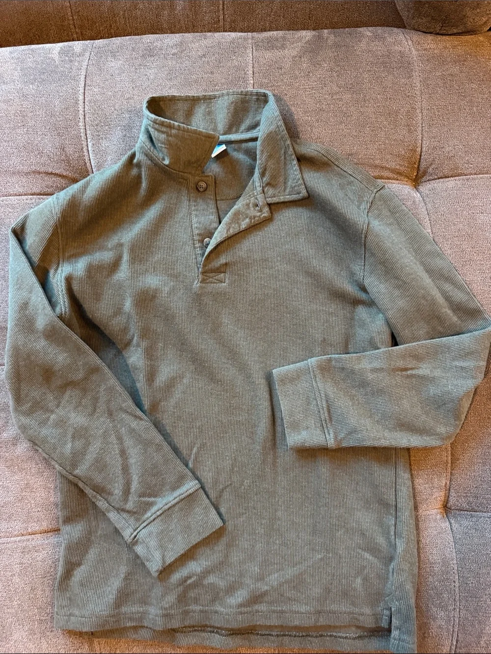 Old Navy Men's Long Sleeve Mock Neck Polo - Olive